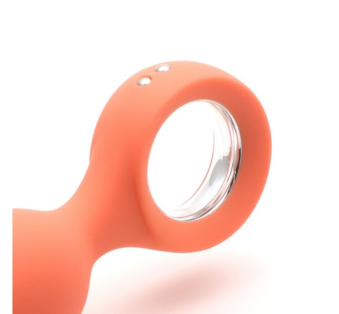 Анальная вибропробка KisToy Orville Orange, диаметр 30мм