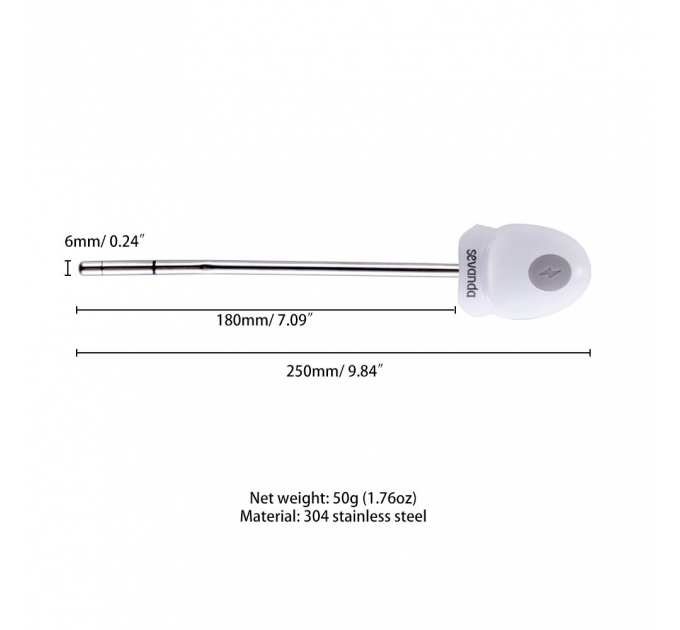 Уретральный зонд LOCKINK SEVANDA Vibrating & E-stim Metal Urethral Sounding - White