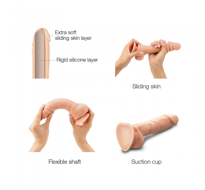 Фаллоимитатор Strap-On-Me SLIDING SKIN REALISTIC DILDO VANILLE - M