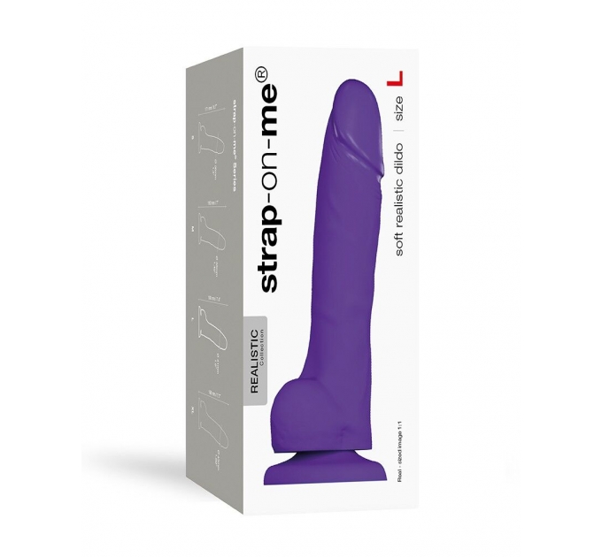 Реалистичный фаллоимитатор Strap-On-Me SOFT REALISTIC DILDO Violet - Size L