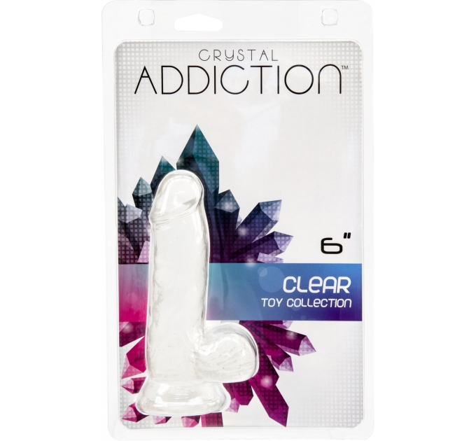 Фаллоимитатор ADDICTION - Crystal Clear Dildo with Balls - 6"