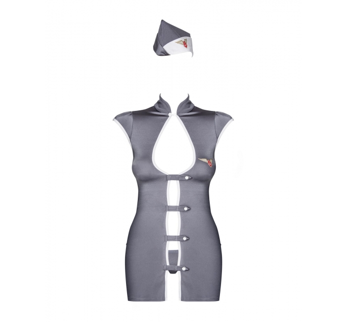 Obsessive Stewardess 3 pcs costume grey S/M
