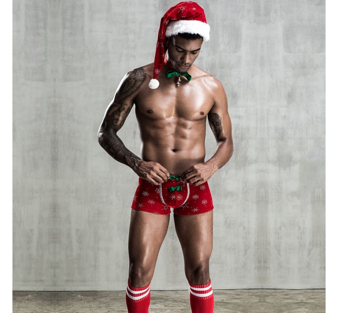 Новогодний мужской эротический костюм Любимый Санта