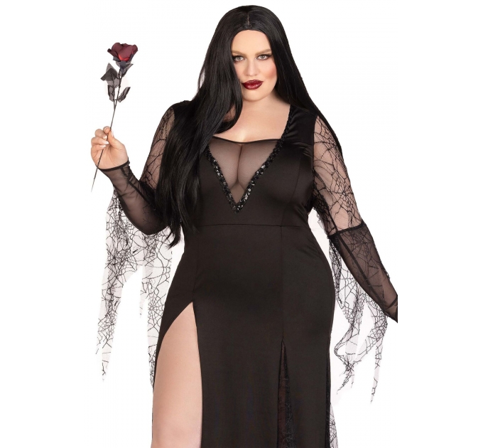 Эротический костюм Мортиши Аддамс Leg Avenue Sexy Spooky Morticia 1X-2X