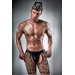 Мужской эротический костюм охотника Passion 024 SHORT L/XL: леопардовые шорты-трусы и пилотка