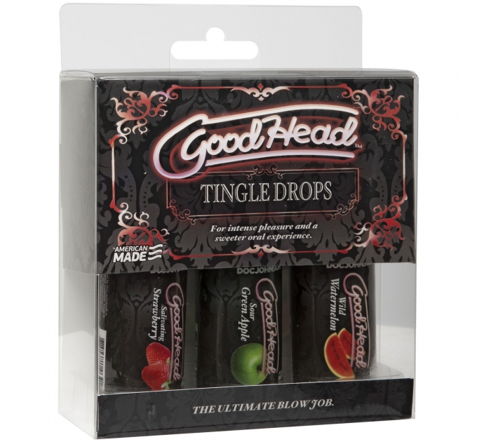 Набор капель для минета Doc Johnson GoodHead - Tingle Drops (Watermelon, Green Apple, Strawberry)