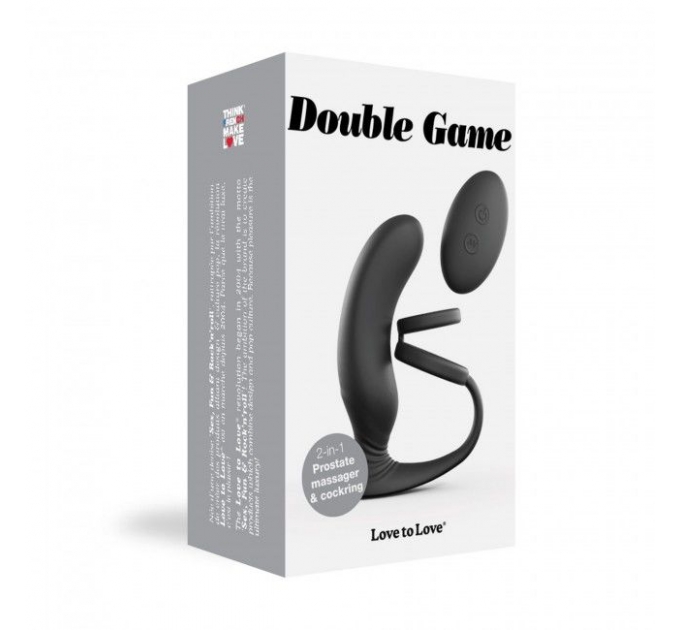 Вибромассажер простаты Love To Love Double Game с двойным эрекционным кольцом и пультом ДУ