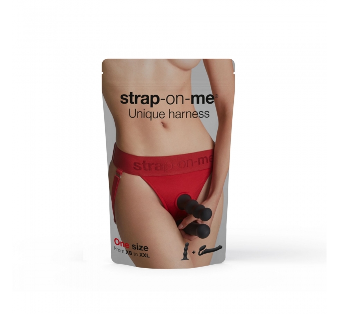Трусики для страпона Strap-On-Me HARNAIS LINGERIE UNIQUE - One Size - RED
