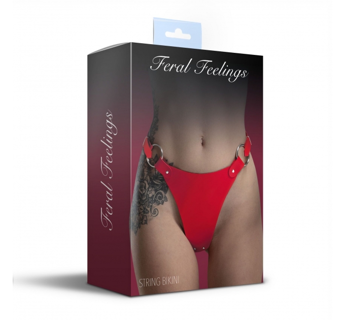 Трусики из натуральной кожи Feral Feelings - String Bikini Red
