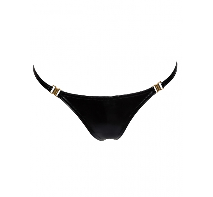 Трусики Noir Handmade P008 Powerwetlook panty with gold clasp - S