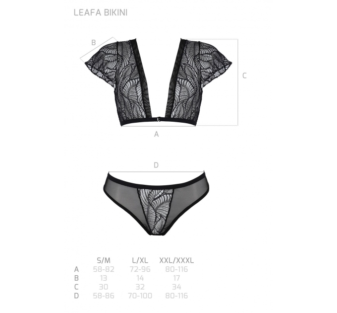 Комплект Passion LEAFA BIKINI black S/M - ECO Passion