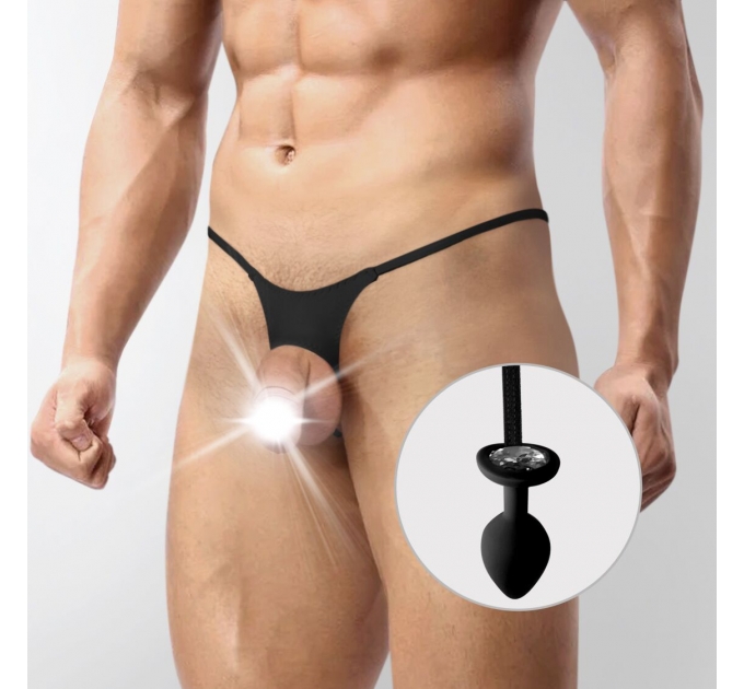 Мужские трусы XS-2XL с силиконовой анальной пробкой Art of Sex - Joni plug panties size L Black