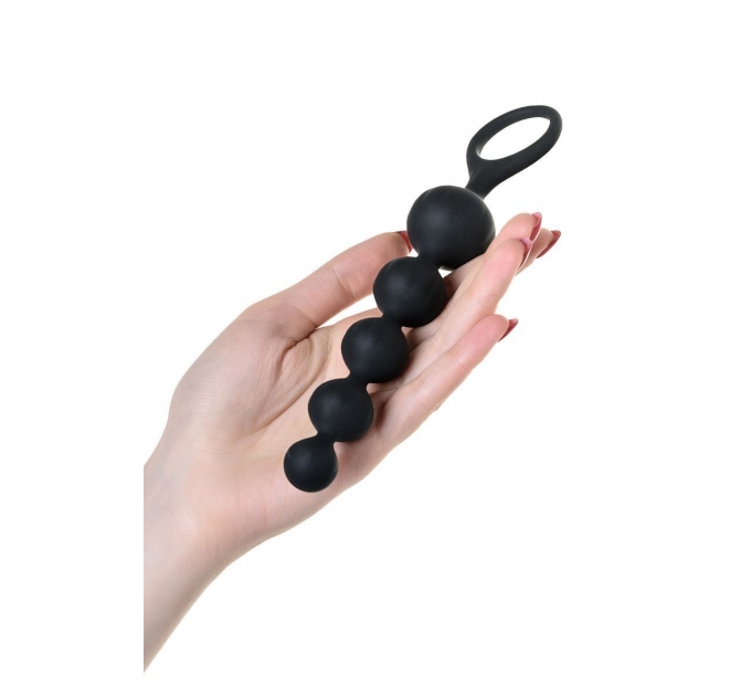 Набор анальных бус Satisfyer Beads Black, силикон, макс. диаметр 3,3см и 3,5см