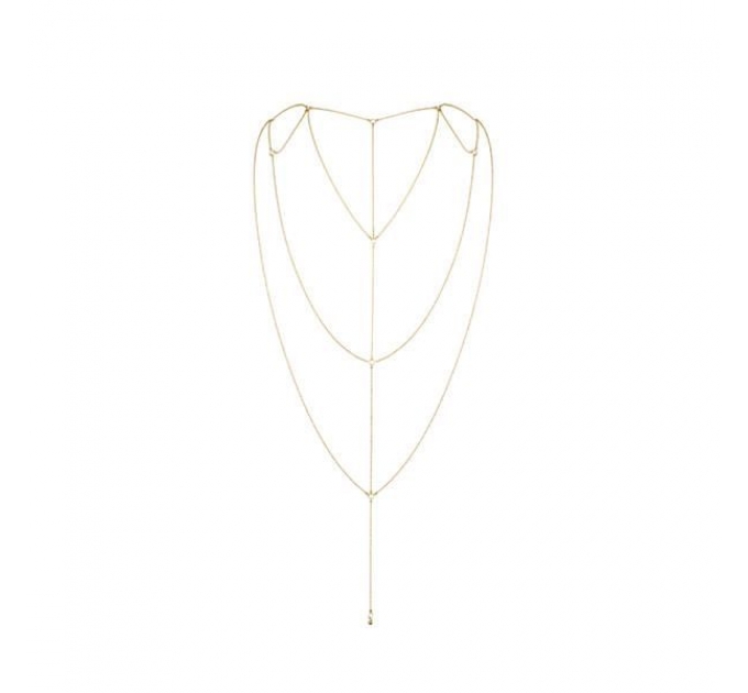 Цепочка для спины Bijoux Indiscrets Magnifique Back and Cleavage Chain - Gold, украшение для тела