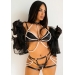 Комплект с жемчугом Leg Avenue Faux Pearl Halter Harness M