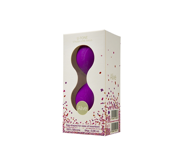 Вагинальные шарики Alive U-Tone Balls Purple, диаметр 3,5см, вес 77гр