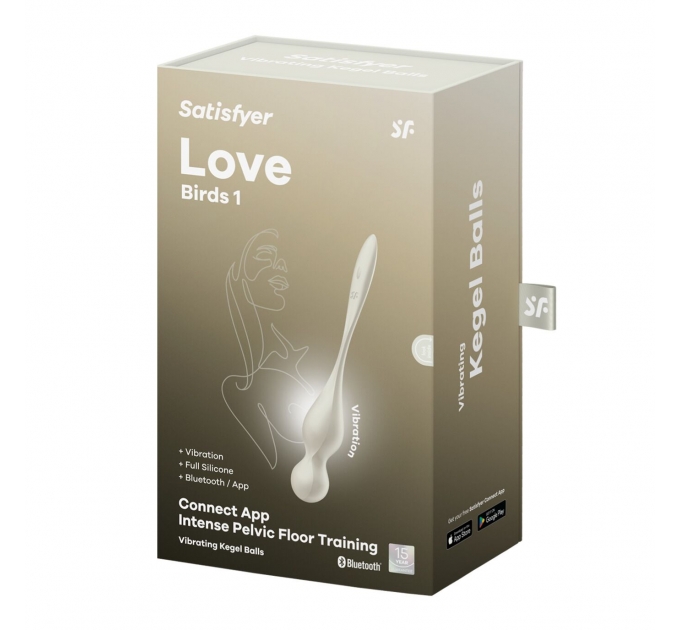 Вагинальные шарики с вибрацией Satisfyer Love Birds 1 Connect App White