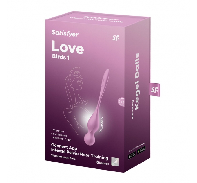 Вагинальные шарики с вибрацией Satisfyer Love Birds 1 Connect App Pink