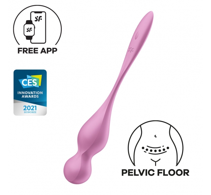 Вагинальные шарики с вибрацией Satisfyer Love Birds 1 Connect App Pink