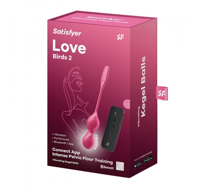 Вагинальные шарики с вибрацией Satisfyer Love Birds 2 Connect App Red