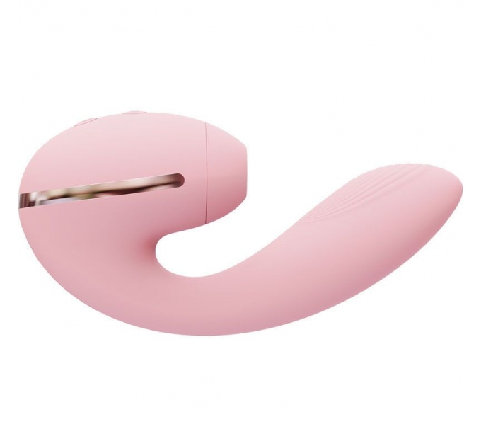 Вакуумный вибратор Kistoy Tina Mini Pink, вагинально-клиторальный