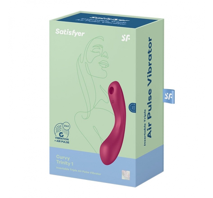 Вакуумный стимулятор с вибрацией Satisfyer Curvy Trinity 1 Red