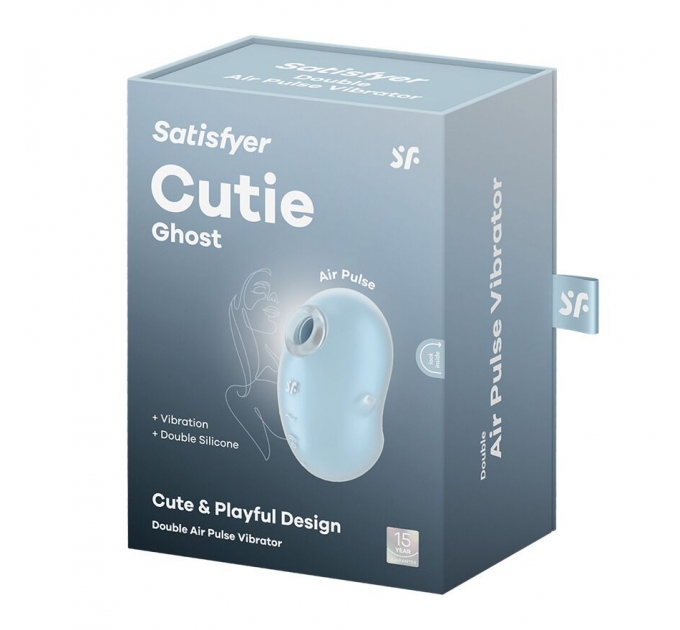 Вакуумный клиторальный стимулятор с вибрацией Satisfyer Cutie Ghost Blue