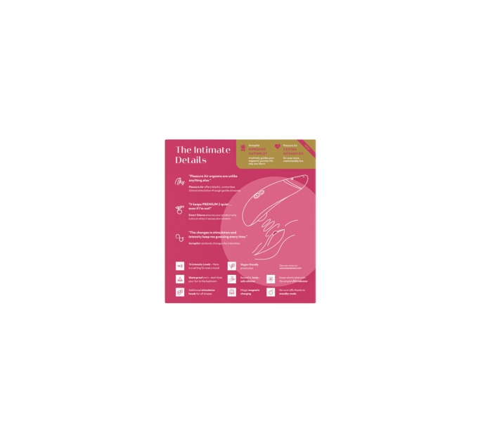 Вакуумный клиторальный стимулятор Womanizer Premium 2 - Raspberry