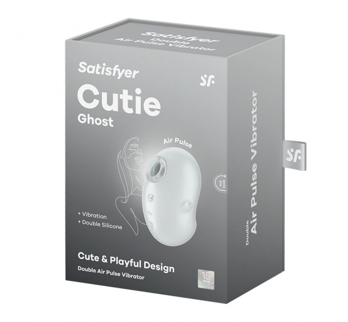 Вакуумный клиторальный стимулятор с вибрацией Satisfyer Cutie Ghost White