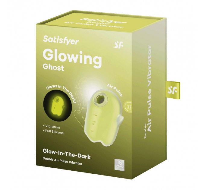 Вакуумный клиторальный стимулятор с вибрацией Satisfyer Glowing Ghost Yellow