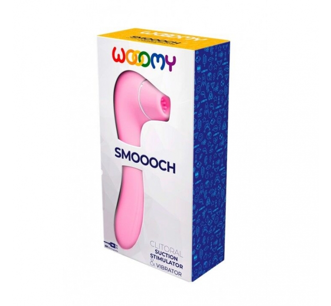 Вакуумный стимулятор с вибрацией Wooomy Smoooch Pink Clitoral Suction & Vibration
