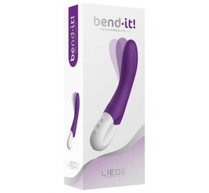 Вибратор точки G Liebe Bend It Rechargeable Purple, 10 режимов, очень мощный, гибкий ствол