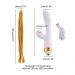 Вибратор-кролик с флоггером LOCKINK SEVANDA Whip Vibrating Massage Wand - White & Golden