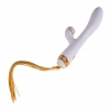 Вибратор-кролик с флоггером LOCKINK SEVANDA Whip Vibrating Massage Wand - White & Golden