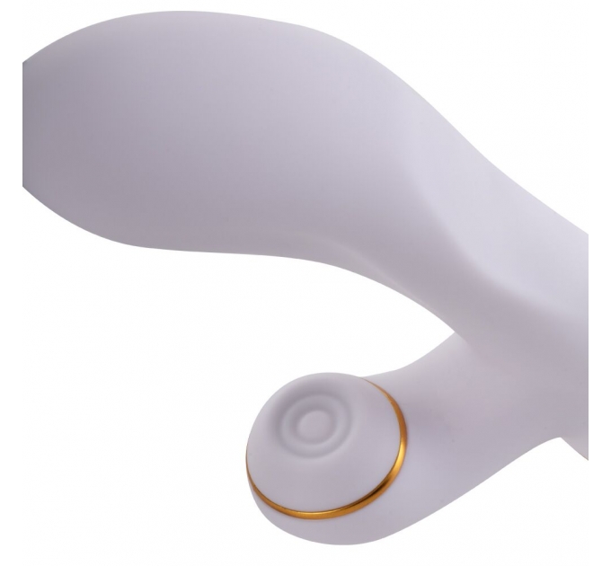 Вибратор-кролик с флоггером LOCKINK SEVANDA Whip Vibrating Massage Wand - White & Golden