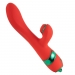 Вибратор-кролик с флоггером LOCKINK SEVANDA Whip Vibrating Massage Wand - Red & Green