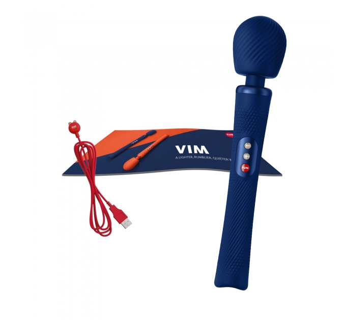 Вибромассажер Fun Factory VIM Vibrating Wand midnight blue, супермощный и легкий, до 6 часов работы