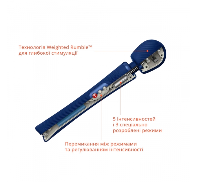 Вибромассажер Fun Factory VIM Vibrating Wand midnight blue, супермощный и легкий, до 6 часов работы