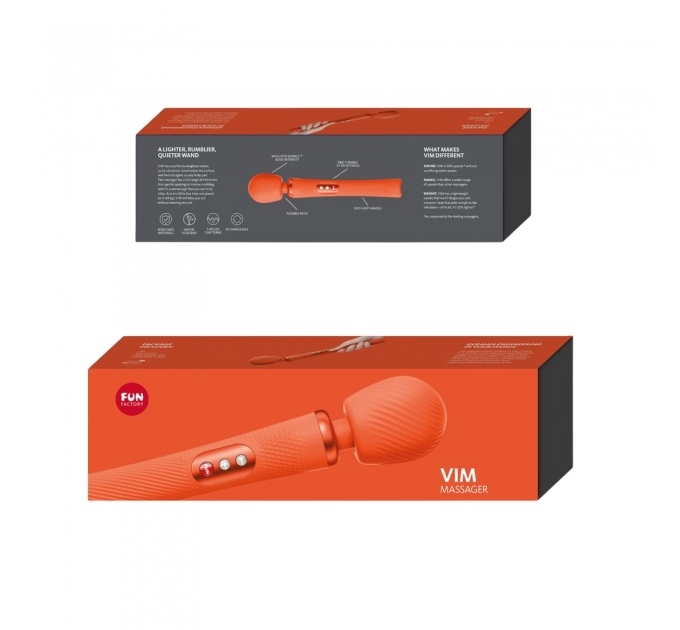 Вибромассажер Fun Factory VIM Vibrating Wand sunrise orange, супермощный и легкий, до 6 часов работы