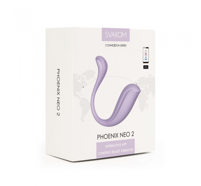 Интерактивное виброяйцо Svakom Phoenix Neo 2 Pastel Lilac, обновленная модель