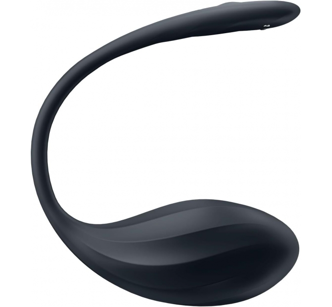 Виброяйцо Satisfyer Ribbed Petal Connect App Black