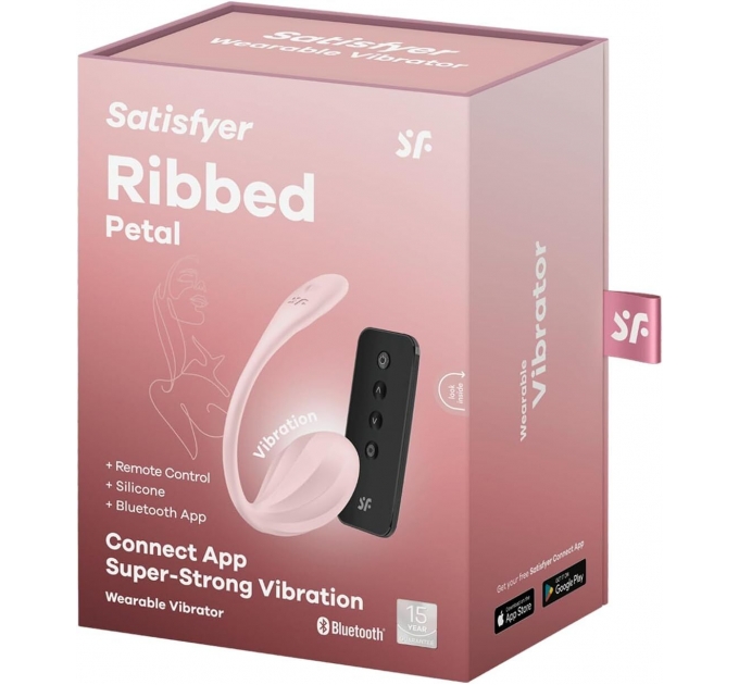 Виброяйцо Satisfyer Ribbed Petal Connect App Rose