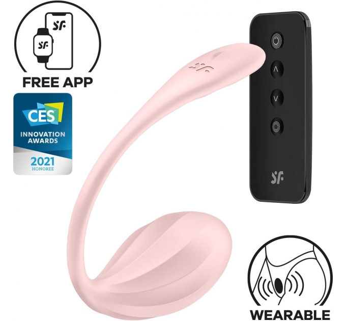 Виброяйцо Satisfyer Ribbed Petal Connect App Rose