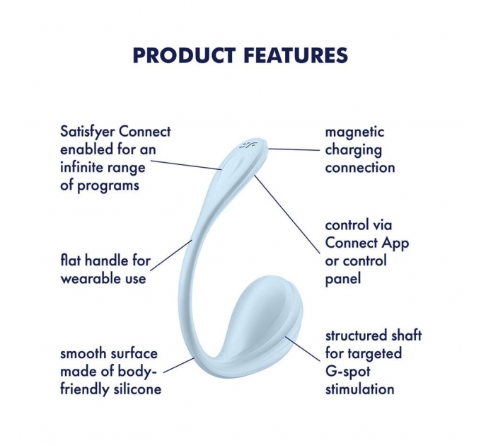 Виброяйцо Satisfyer Smooth Petal Connect App Mint