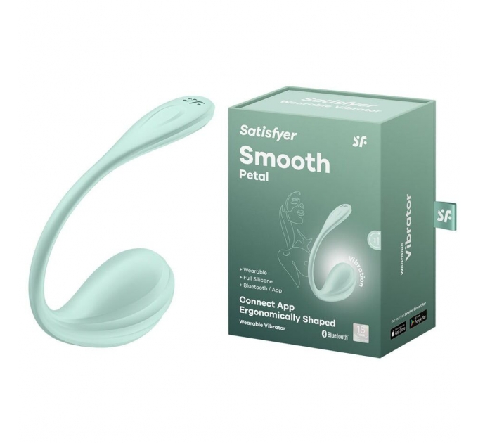 Виброяйцо Satisfyer Smooth Petal Connect App Light Blue