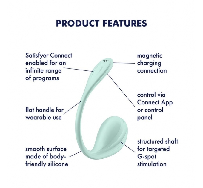 Виброяйцо Satisfyer Smooth Petal Connect App Light Blue