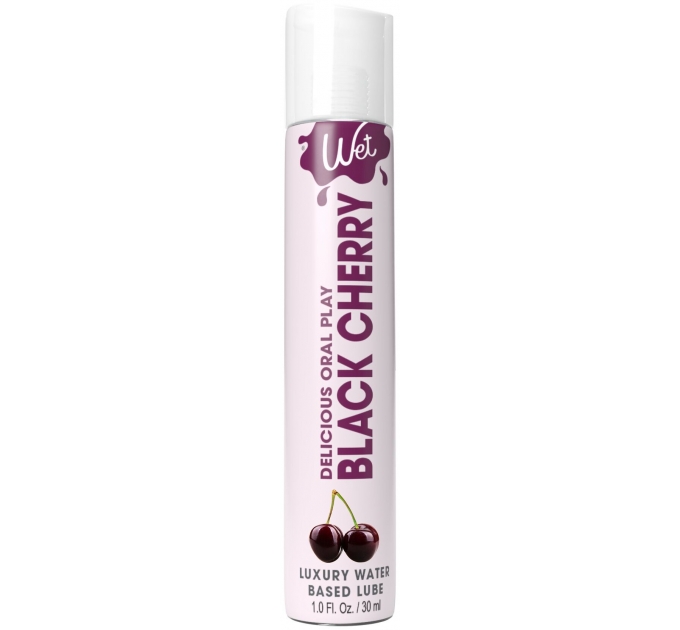 Лубрикант на водной основе Wet Oral Play Black Cherry (30 мл), съедобный, без сахара