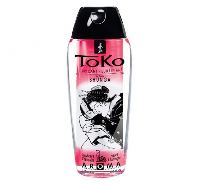 Лубрикант на водной основе Shunga Toko AROMA - Sparkling Strawberry Wine (165 мл), не содержит сахар