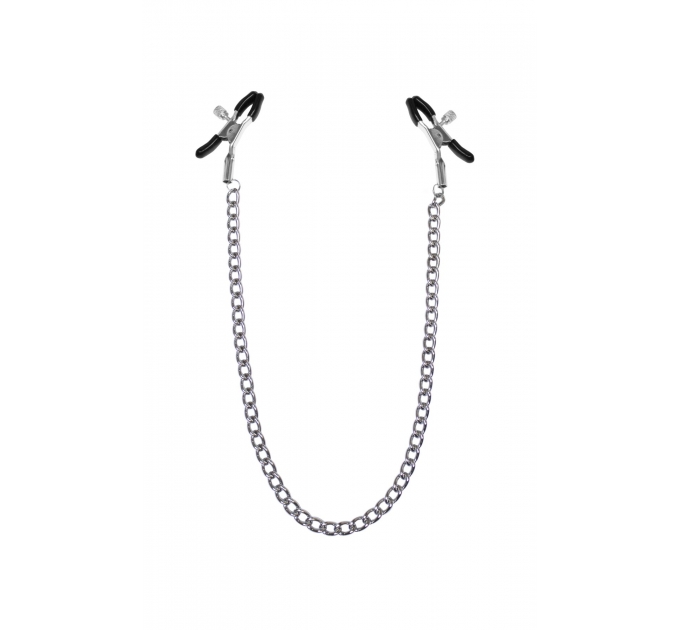Зажимы для сосков с цепочкой Feral Feelings - Nipple clamps Classic, серебро/черный
