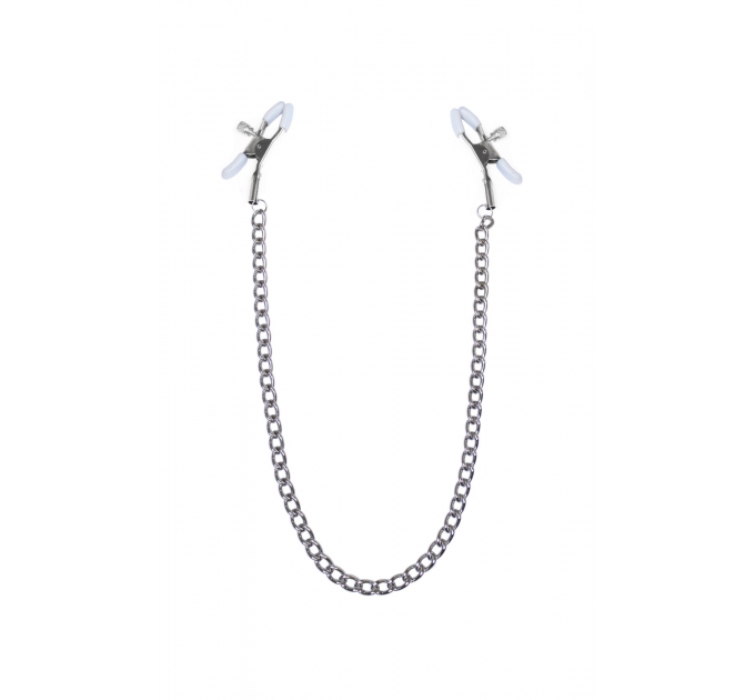 Зажимы для сосков с цепочкой Feral Feelings - Nipple clamps Classic, серебро/белый